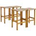 Patio Wood Bar Stools Set For Patio - 19.5" x 16.5" x 30"