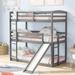 Twin over Twin over Twin Adjustable Triple Bunk Bed with Ladder and Slide