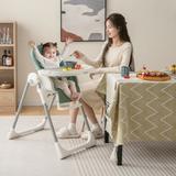 4-in-1 Foldable Baby High Chair with 7 Adjustable Heights and Free Toys Bar - 30.5" x 20.5" x 41"
