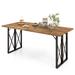 67 Inch Patio Rectangle Acacia Wood Dining Table with Umbrella Hole - 67" x 30.5" x 29.5"