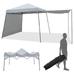 Patio 10x10FT Instant Pop-up Canopy Folding Tent with Sidewalls and Awnings Outdoor-Gray - 118 x 118 x 100.39 inch (L x W x H)