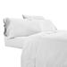 Myla 4 Piece Full Size Sheet Set, Stitched, Elastic, Silky White Microfiber