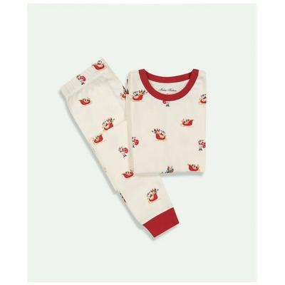 Brooks Brothers Kids Cotton Printed Pajama Set | Beige | Size 10