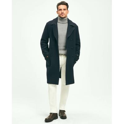 Brooks Brothers Men's Double Faced Wool Top Coat | Navy | Size Small