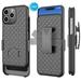 Njjex Case for iPhone 15 Case[with Belt Clip Holster Case]Slim Combo Shell with Kickstand Swivel Belt Clip Holster Rugged Shockproof Antiscratch Protective Cover for iPhone 15 6.1 inch(Black)