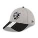 Men's New Era Heather Gray/Black Las Vegas Raiders Striped 39THIRTY Flex Hat