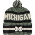 Men's '47 Green Michigan Wolverines OHT Military Appreciation Bering Cuffed Knit Hat with Pom