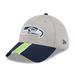 Men's New Era Heather Gray/College Navy Seattle Seahawks Striped 39THIRTY Flex Hat