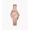 Fossil Women's Scarlette Three-Hand Date Rose-Gold-Tone Stainless Steel Watch