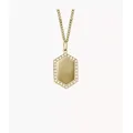Fossil Outlet Women's Elliott Gold-Tone Stainless Steel Locket Pendant Necklace - Gold-Tone