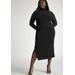 Plus Size Women's Sheer Panel Fitted Dress by ELOQUII in Black Onyx (Size 30)