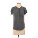 Old Navy Short Sleeve Henley Shirt: Gray Tops - Women's Size Small