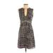 Nanette Lepore Casual Dress - A-Line Plunge Sleeveless: Brown Dresses - Women's Size 2