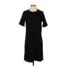 Madewell Casual Dress - Shift High Neck Short sleeves: Black Dresses - Women's Size Small