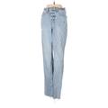 Old Navy Jeans - Mid/Reg Rise Straight Leg Denim: Blue Bottoms - Women's Size 0 - Light Wash