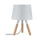 Paulmann 79646 Neordic Tischleuchte Berit max. 1x20W Tischlampe für E27 Lampen Nachttischlampe Weiß/Holz 230V Stoff/Holz/Metall ohne Leuchtmittel