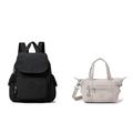 Kipling Damen City Mini BACKPACKS, Black Noir, 27x29x14 Centimeters (B x H T) EU Damen Art Mini Taschen mit Tragegriff, Grey Gris, Einheitsgröße EU