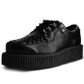 T.U.K. Anarchic Creeper - Men & Womens Shoes - Colour Vegan Leather Black - Punk, Rocker Style and Gothic Shoes - Vegan Leather Lace Up Shoes with D-Ring Eyelets - Size UK M5-W6