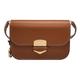 Fossil women's bag Lennox, smooth cowhide leather Small Flap Crossbody, brown, l: 17.8 cm, w: 4.4 cm, h: 12.7 cm, ZB1926200