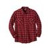 Men's Big & Tall Plaid Flannel Shirt by KingSize in Burgundy Windowpane (Size XL)