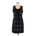 Tracy Reese Casual Dress - Sheath Scoop Neck Sleeveless: Black Print Dresses - Women's Size 8