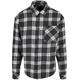 Langarmshirt URBAN CLASSICS "Herren Boxy Dark Checked Shirt" Gr. L, grau (grey, white) Herren Shirts Langarm