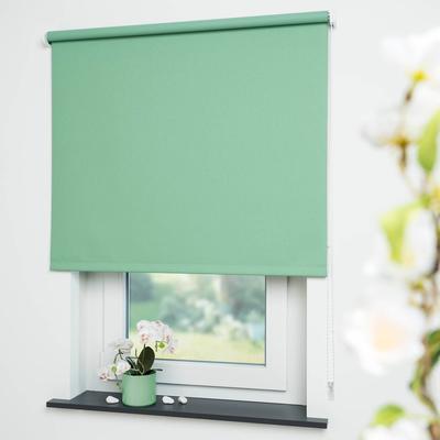 Seitenzugrollo LIEDECO "Uni" Gr. 3, grün (grün, bitte auswählen), B:232cm H:180cm, Kunststoff, Metall, Polyester, Rollos, Welle 36 mm stabiler Kettenzug Image