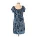 Signature by Robbie Bee Casual Dress: Blue Dresses - Women's Size 4 Petite