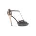 BOSS by HUGO BOSS Heels: Pumps Stiletto Cocktail Party Gray Solid Shoes - Women's Size 38 - Peep Toe