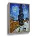Vault W Artwork Country Road in Provence by Night by Vincent Van Gogh Graphic Art on Canvas Metal in Blue/Brown/Green | 32" H x 24" W x 2" D | Wayfair