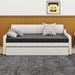 Latitude Run® Ziar Twin Size Upholstery Daybed w/ Trundle & USB Charging Upholstered in Brown | 34 H x 78.7 W x 80.7 D in | Wayfair