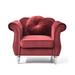 Armchair - Rosdorf Park Kameia 35" Wide Tufted Armchair Velvet/Fabric in Red | 34 H x 35 W x 39 D in | Wayfair 211D965C5B594A33B5A35B32833E85BB
