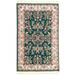 Green 63 x 37 x 0.25 in Area Rug - Isabelline Pasquina Oriental Handmade Hand-Knotted Rectangle 3'1" x 5'3" Wool/Area Rug in/Cream | Wayfair