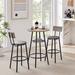 17 Stories Tashani Round 20.87" Dining Set Wood/Upholstered/Metal in Gray | 35.43 H x 20.87 W x 20.87 D in | Wayfair