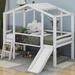 Harper Orchard Bequette Twin Size Loft Bed w/ Ladder & Slide Wood in White | 70.9 H x 70.3 W x 80.7 D in | Wayfair 92EF7F119E9F4730878978B521FF846D