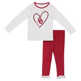 Girls Toddler Colosseum White/Crimson Oklahoma Sooners Onstage Long Sleeve T-Shirt & Leggings Set