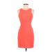 Lush Casual Dress - Mini Crew Neck Sleeveless: Orange Solid Dresses - Women's Size Medium