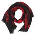 Skull Printed Frayed-edge Scarf