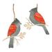 Galvanized Cardinal Ornament 2 Asstd. - 4.25” by 4.75”