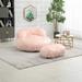 Plush Bean Bag Chair Lazy Sofa with Footstool