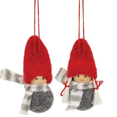 Mini Winter Scarf Wooden Doll Ornament 2 Asstd. - 1" x 1" x 2.5"