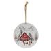 Holly Jolly Winter Barn Round Metal Ornament - 5" diameter