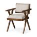 Topanga Beige Fabric Wrap Seat With Medium Brown Solid Wood Frame Dining Chair - 23.2"W x 21.6"D x 31.8"H