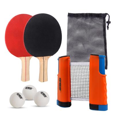 GSE™ Complete Portable Table Tennis Game Set with Retractable Ping Pong Net & Post, 2 Paddles & 3 Ping Pong Balls