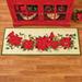 Poinsettias & Birds Holiday Accent Rug - 20.000 x 3.500 x 3.250