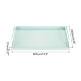 9.4" x 16" Metal Serving Tray with Handles Rectangular Coffee Table Tray, Blue