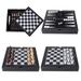 GSE™ 12.5" Premium Leather 3-in-1 Chess, Checker and Backgammon Board Game Combo Set