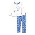 Chicco Baby-Mädchen 2-teiliges Set Langarm-t Leggings Kurzarm Shirt, Blau Und Grau, 0 Monate (2er Pack)