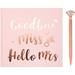 Goodbye Miss Hello Mrs Notebook Hen Party Guest Book with Rose Gold Diamond Pen for Team Bride Advice Book