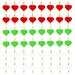 150pcs 3cm Decorative Paper Clips Colorful Wooden Craft Clamp Love Shaped Photo Holder for Home Party (Red Green and White)